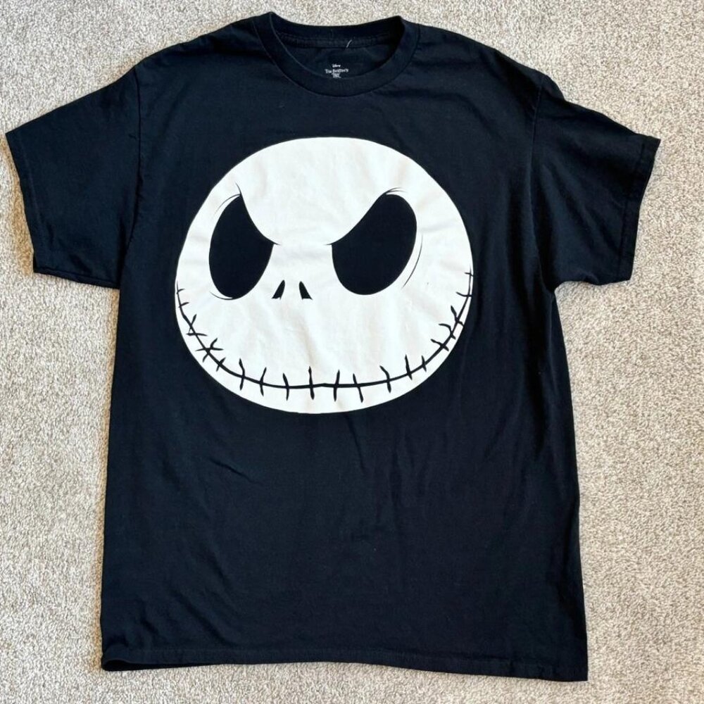 Disney Jack Skellington Shirt Nightmare Before Christmas Black Size Large